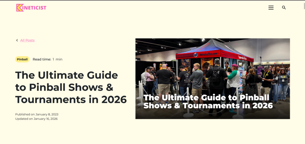 Kineticist Pinball Shows Roundup – View More